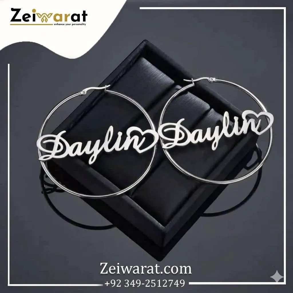 Cursive Hoop Earring N1009
