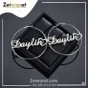Cursive Hoop Earring N1009