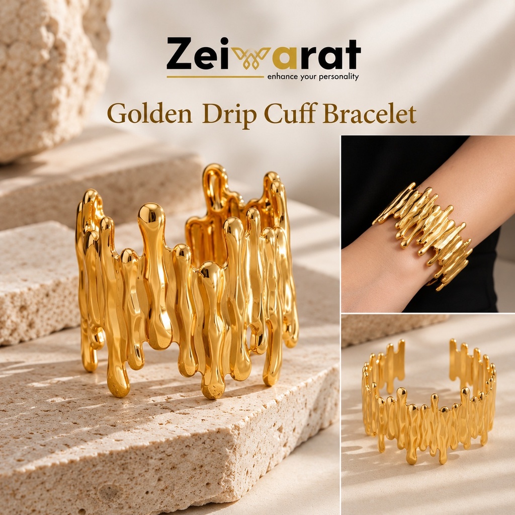 Golden Drip Cuff Bracelet