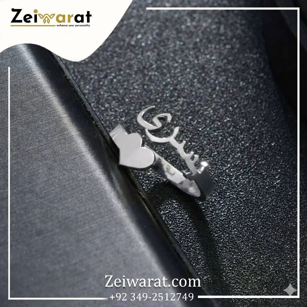 Custom Arabic Script Heart Ring N3002