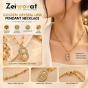 Golden Crystal Link Pendant Necklace