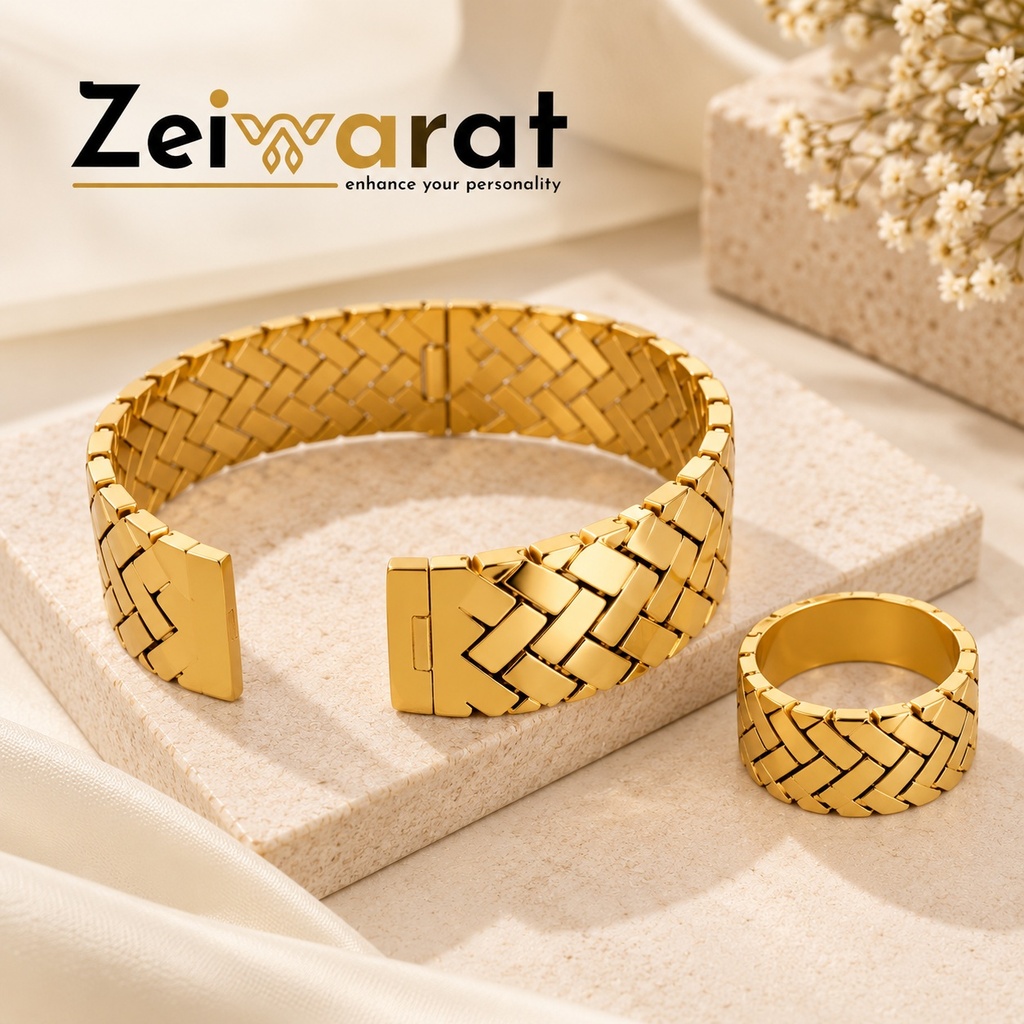 Stainless Steel Cuff with Ring