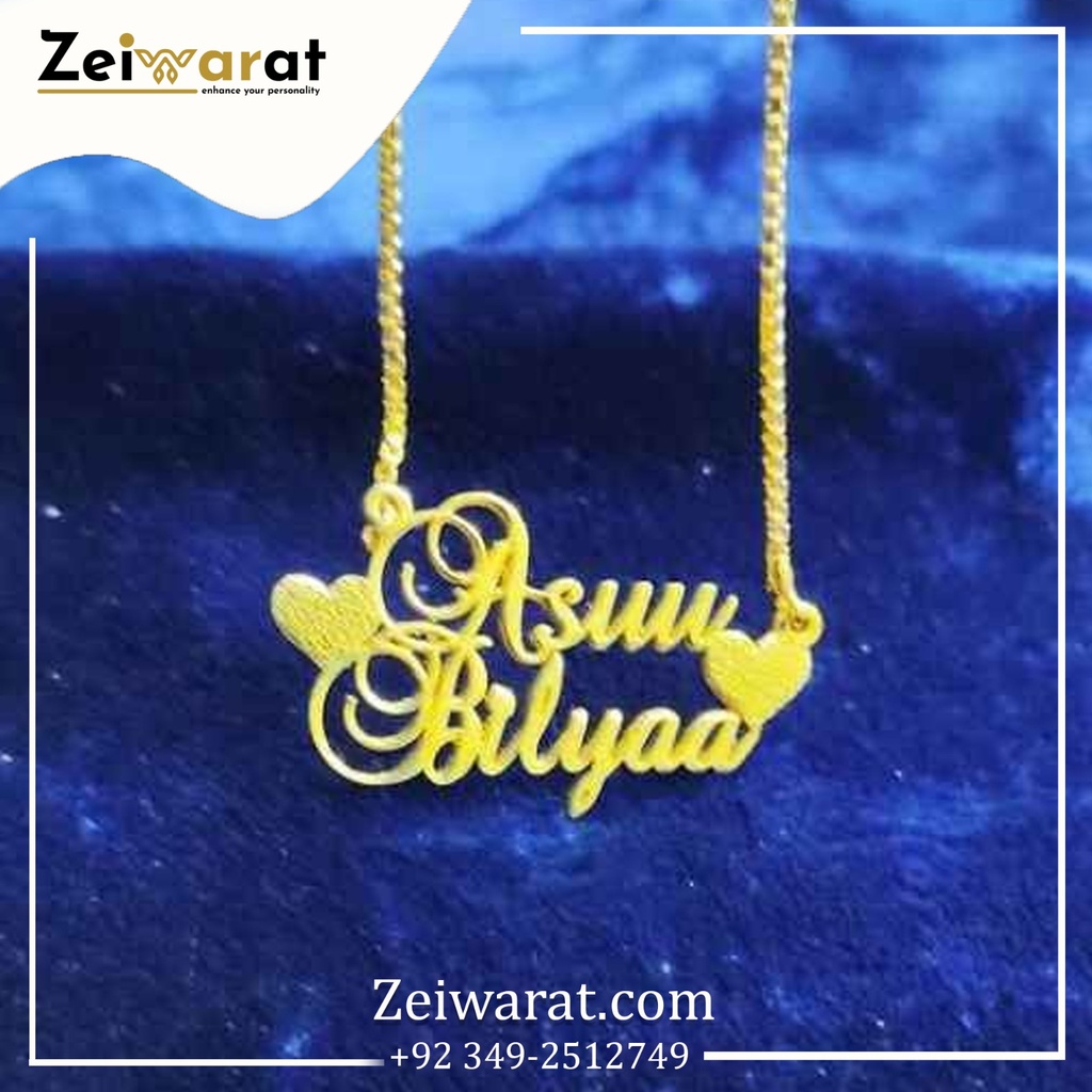 Crown Couple Name Necklace – Design 11