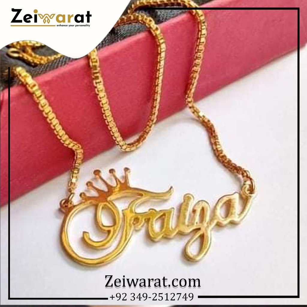 Crown Script Name Necklace – Design 02