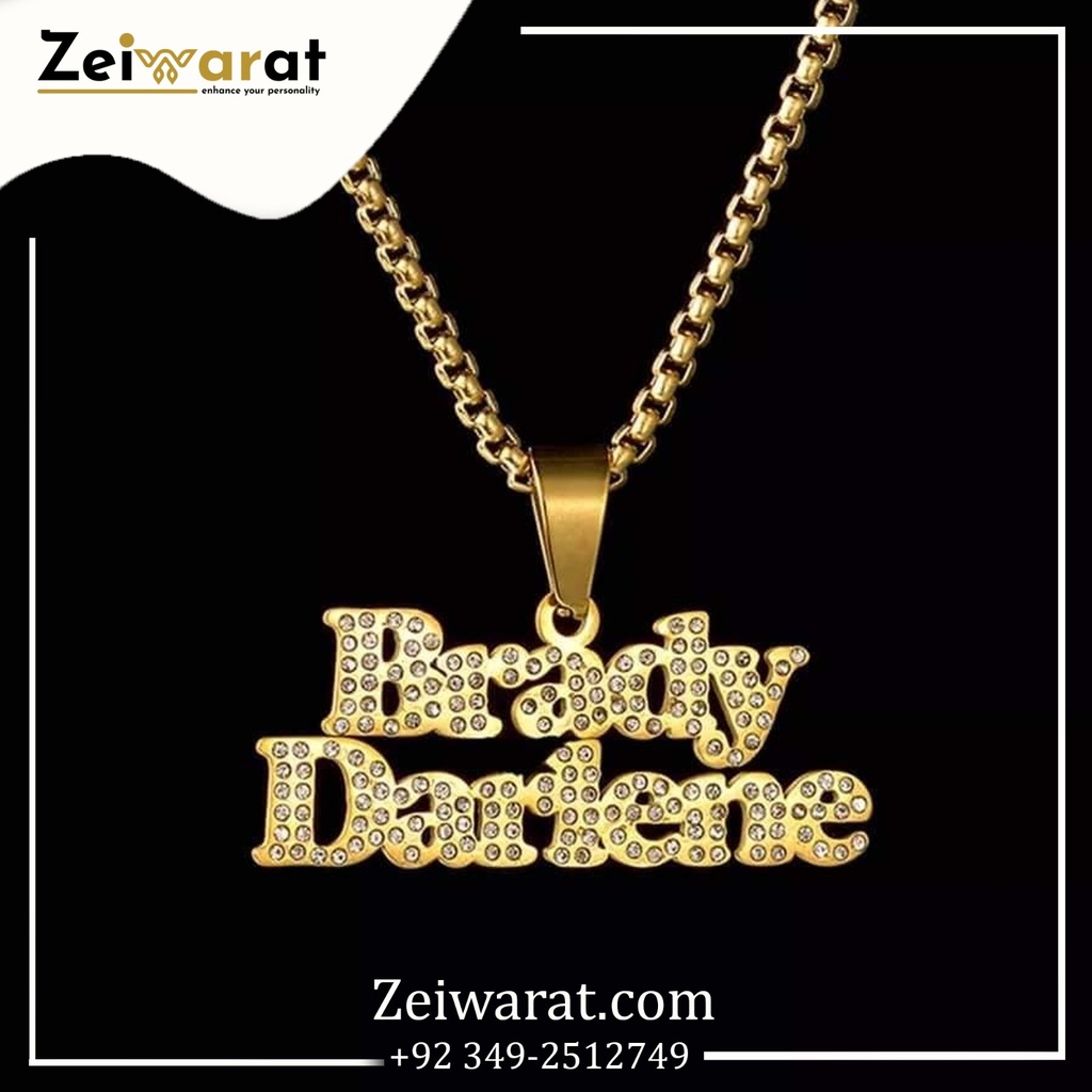 Crystal Double Name Necklace – Design 04