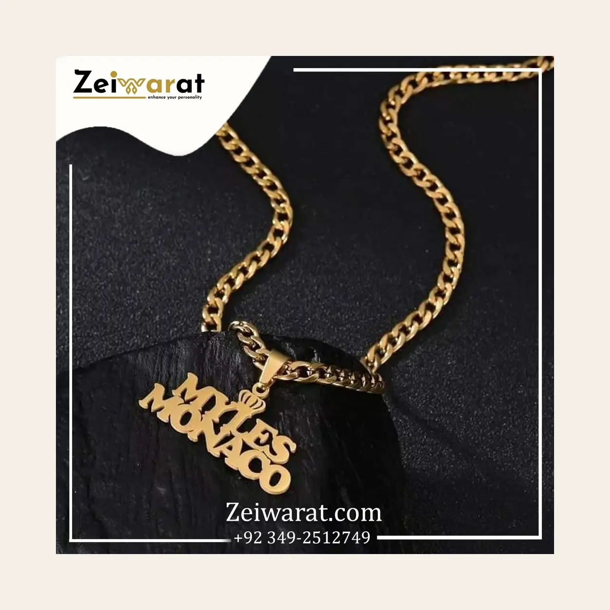 Calligraphy Name Necklace – Design 06