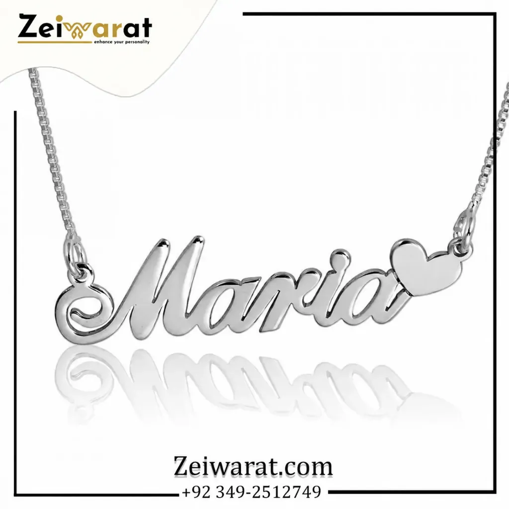 Heart Script Name Necklace – Design 08