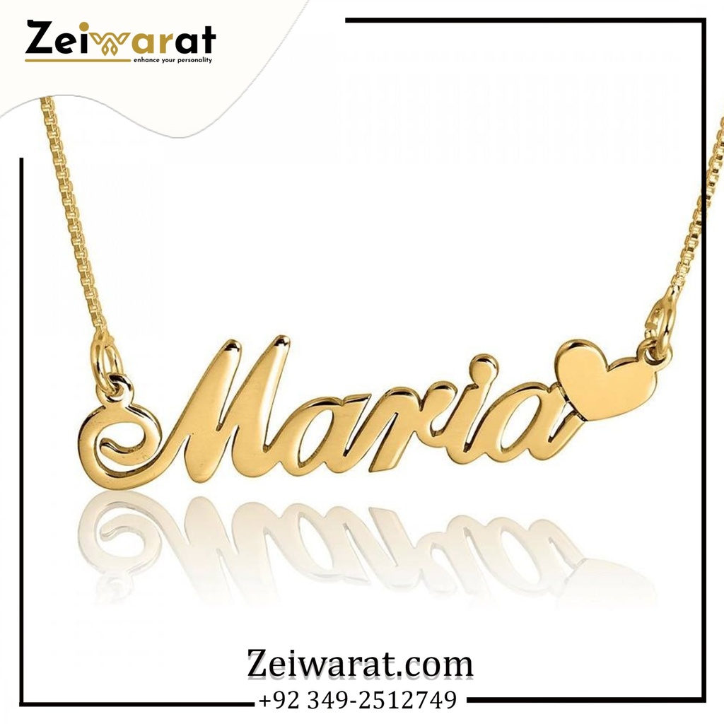 Heart Script Name Necklace – Design 08