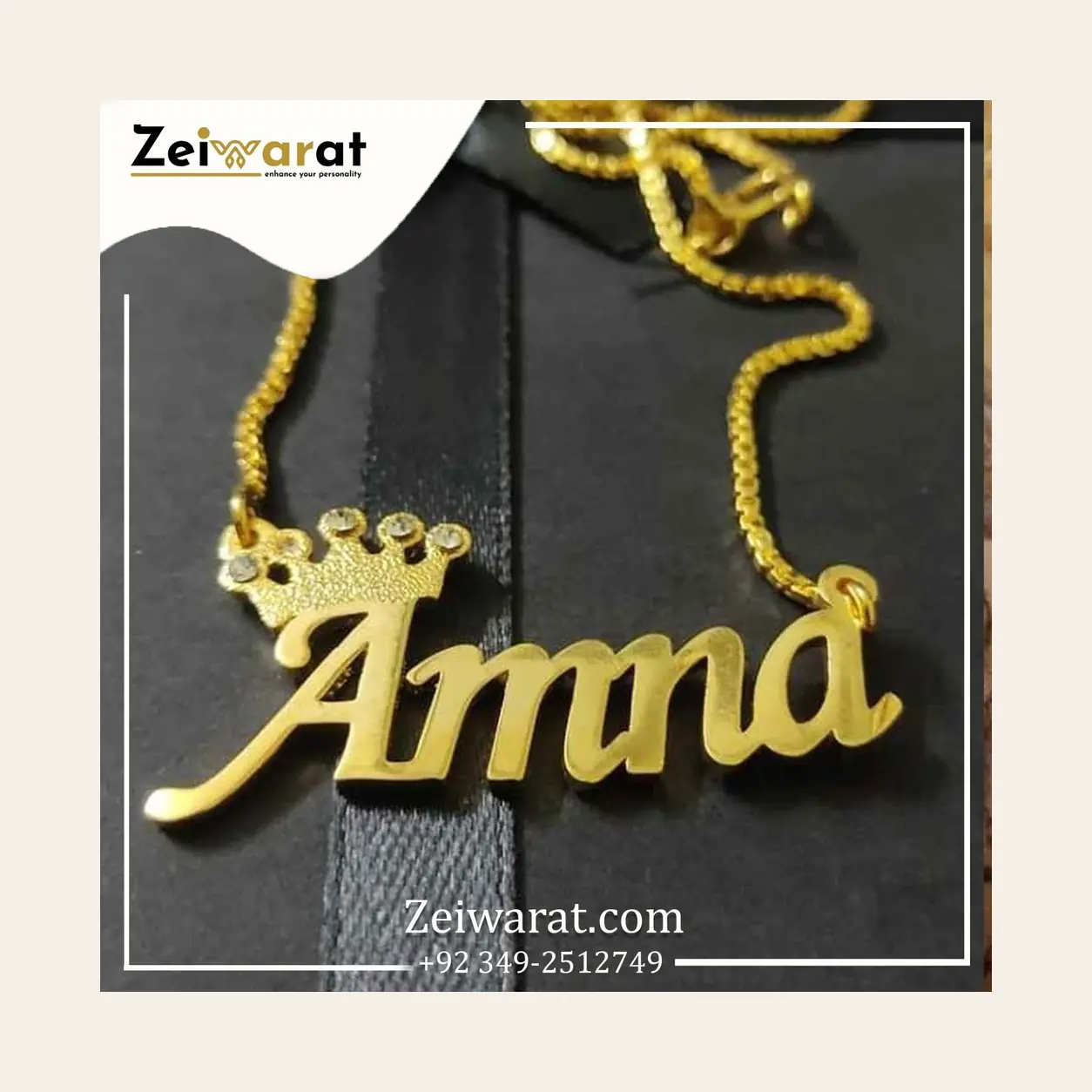 Crown Name Necklace – Design 20