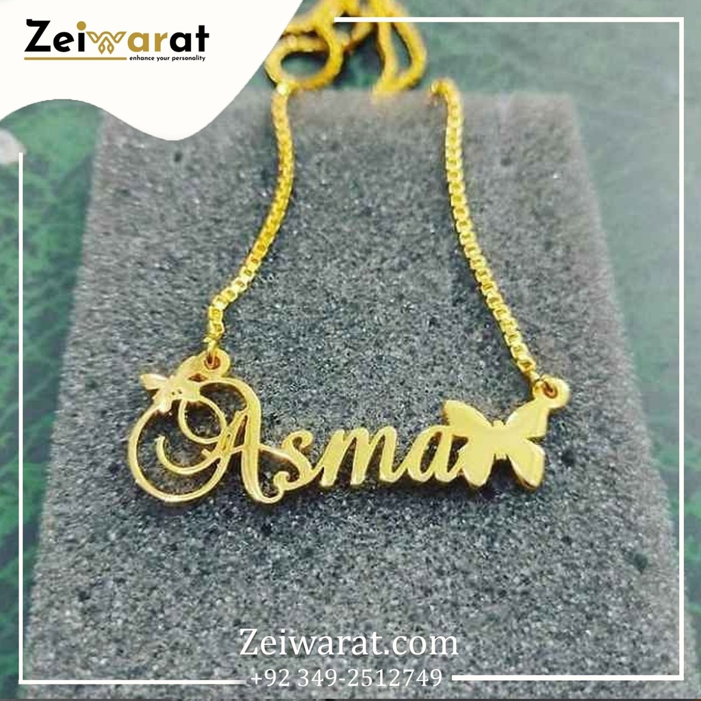 Asma Butterfly Name Necklace