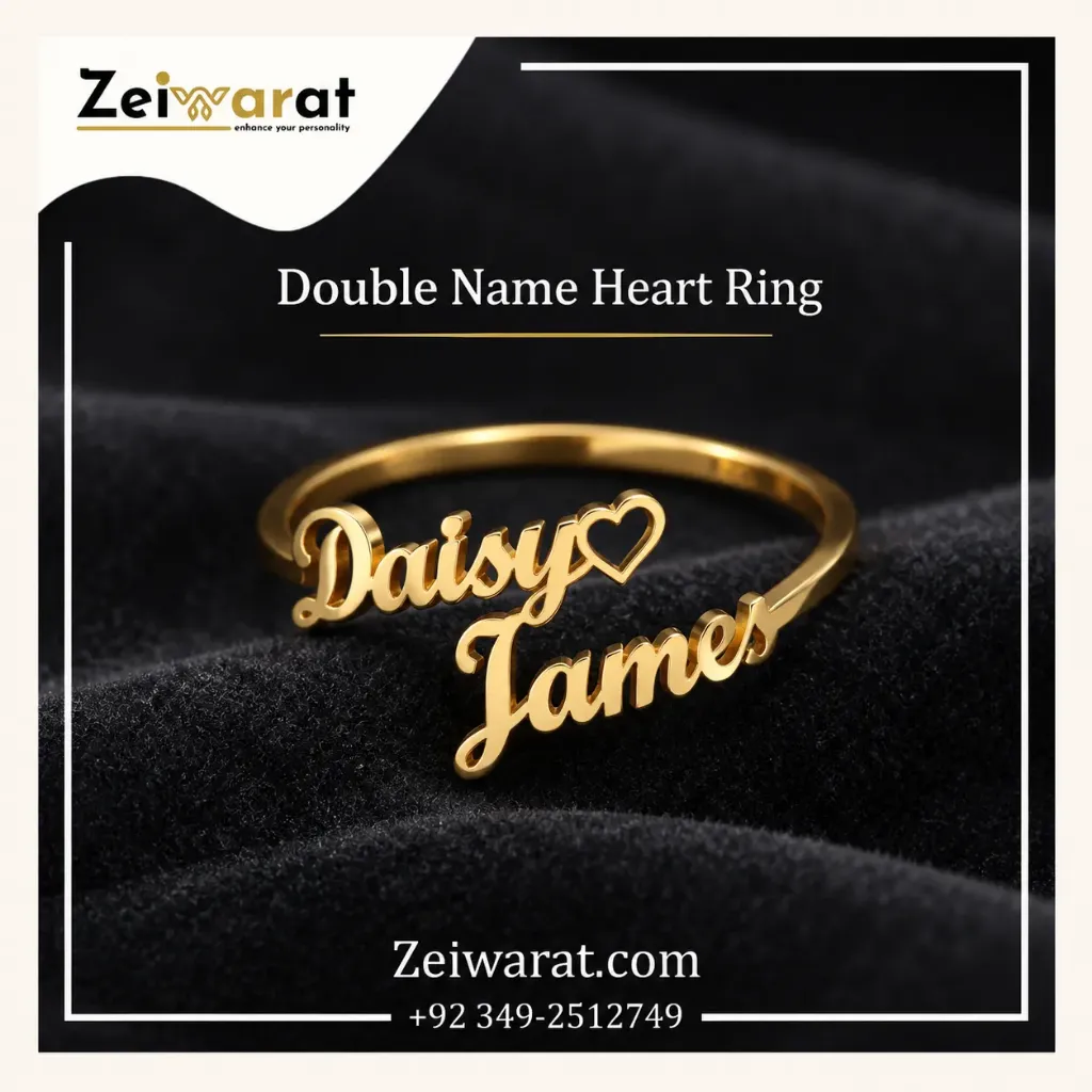 Double Name Heart Ring