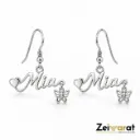 Heart & Butterfly Script Name Earrings