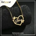 Crown Butterfly Heart Name Necklace – Design 35